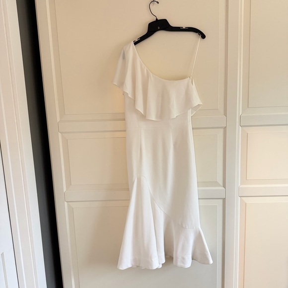 Dress the Population Raquel One Shoulder Ruffle Mermaid Midi Dress 41554 - Picture 4 of 9